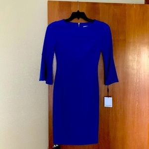 Calvin Klein blue mid length dress with bell sleeves